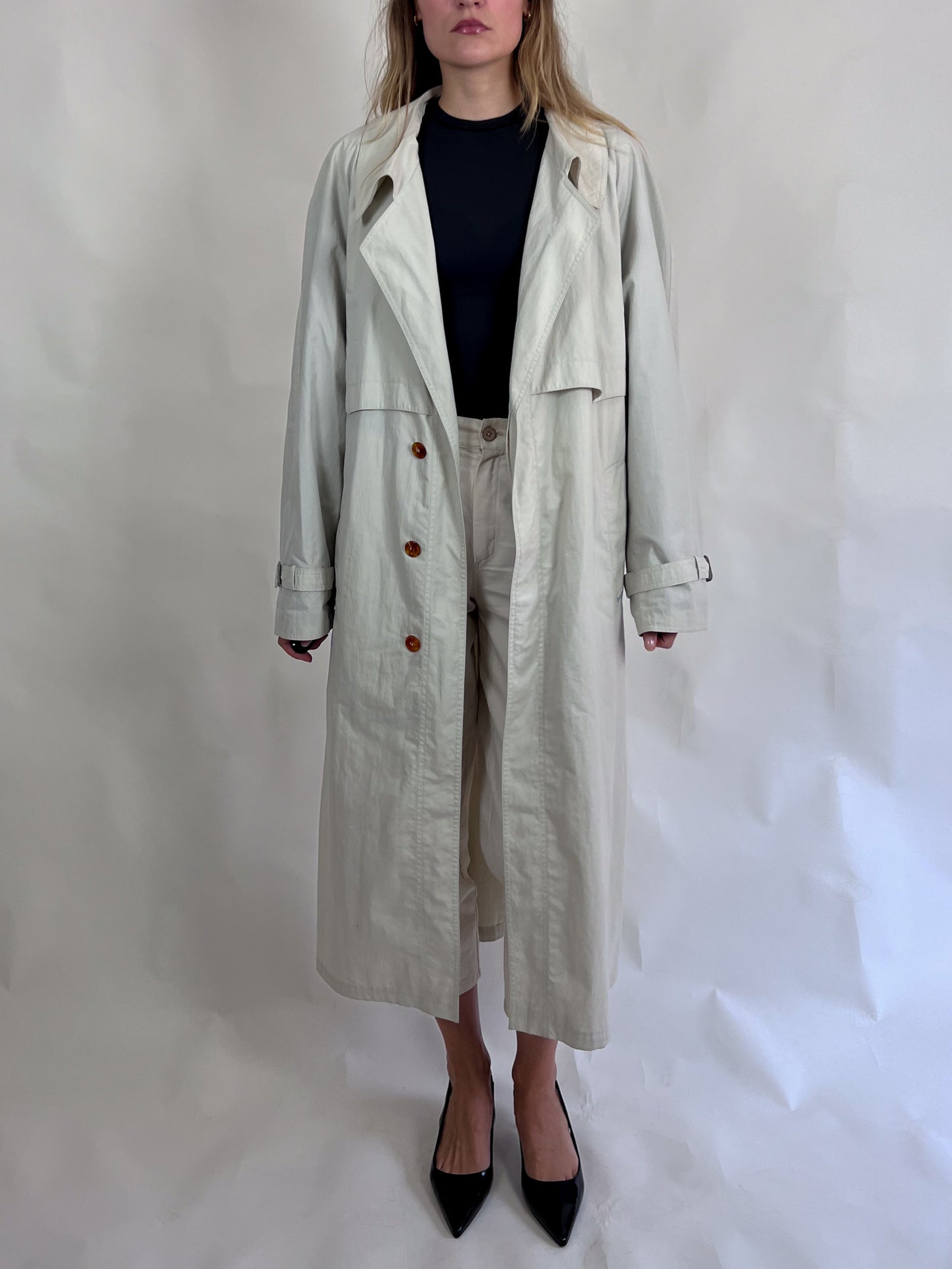 Vintage Trenchcoat Bugatti Hellgrau