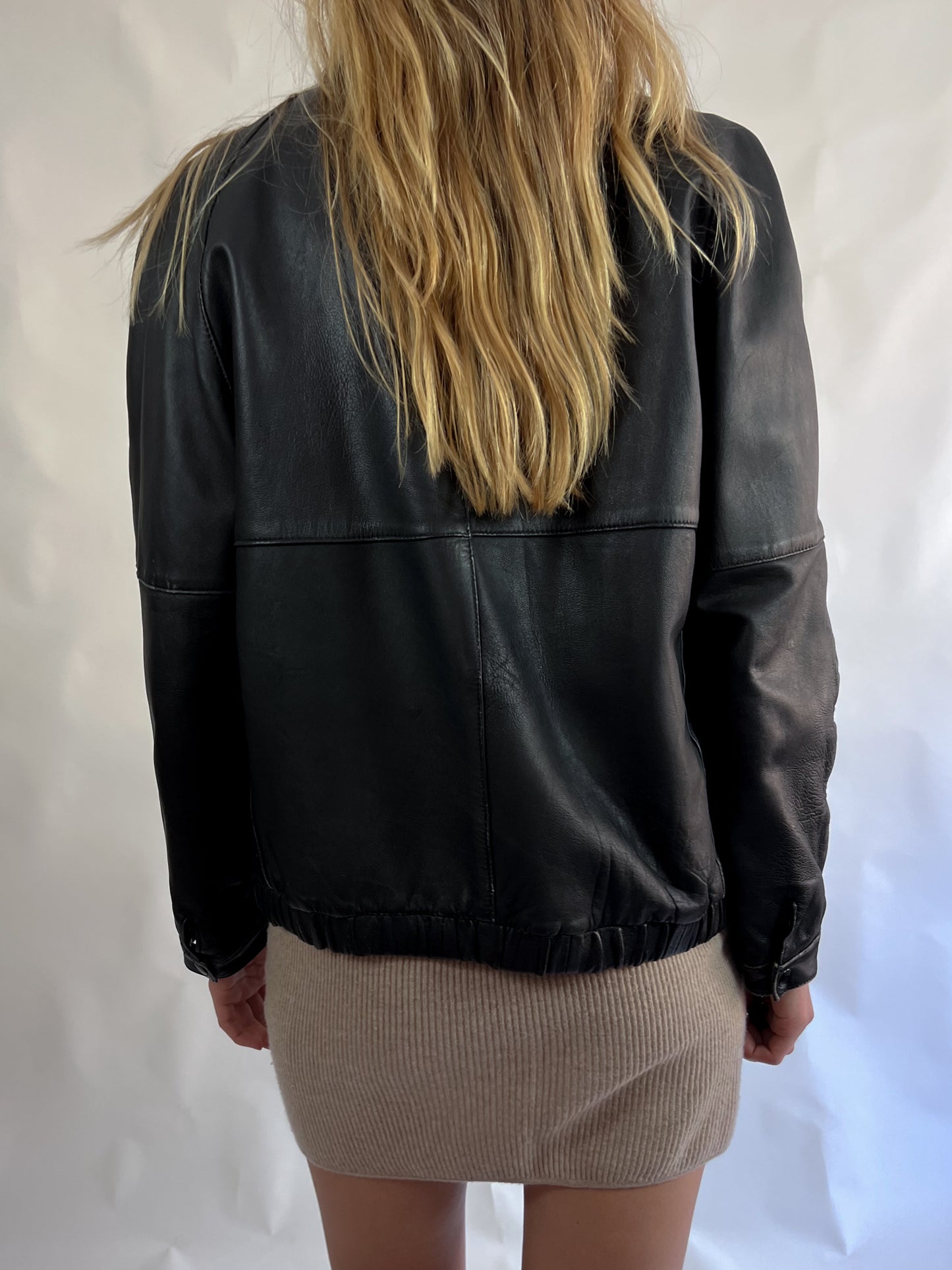 Vintage Lederjacke Schwarz